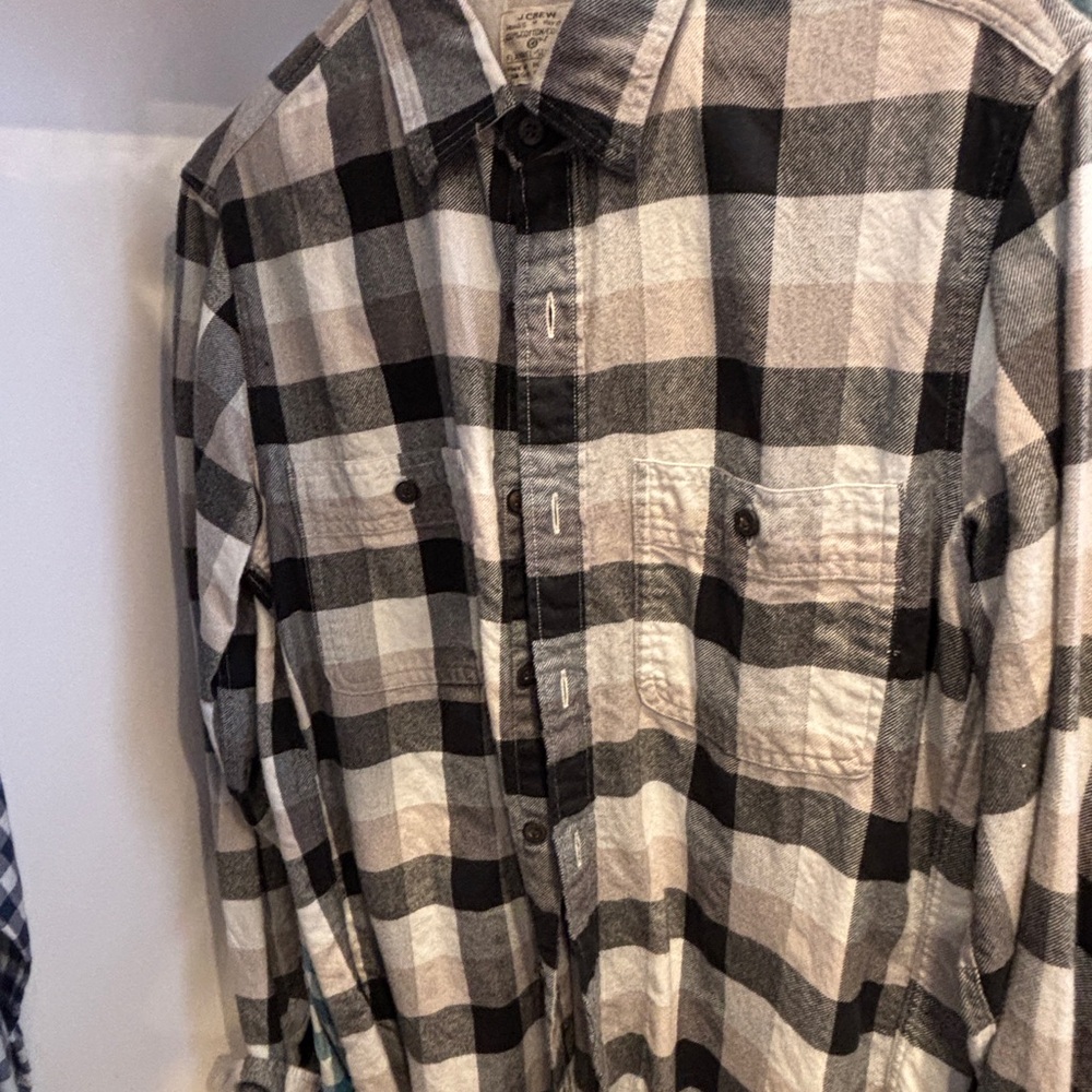 J. Crew Black and White Checkered Shirt
